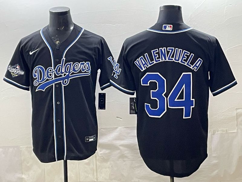 2026 Men Nike Los Angeles Dodgers #34 Valenzuela Black Game MLB Jersey 0020->->MLB Jersey